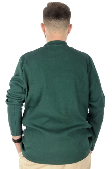 Mode XL Büyük Beden Uzun Kol Yarım Balıkçı Kazak 22558 Nefti - 3