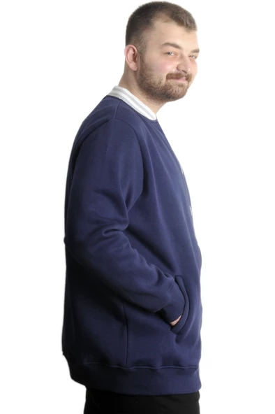 Mode XL Büyük Beden Erkek Kolej Mont Süper 22614 İndigo - 6