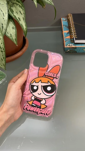 Iphone 14 Pro Max Uyumlu Powerpuff Girls Baskılı Gözlük Popsoketli Standlı Kılıf - 5