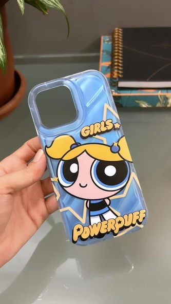 Iphone 14 Pro Max Uyumlu Powerpuff Girls Baskılı Gözlük Popsoketli Standlı Kılıf - 3