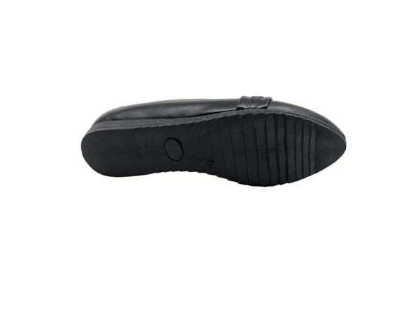 Zerhan 3039 Kadın Siyah Tokalı Babet Ayakkabı - Resim 5