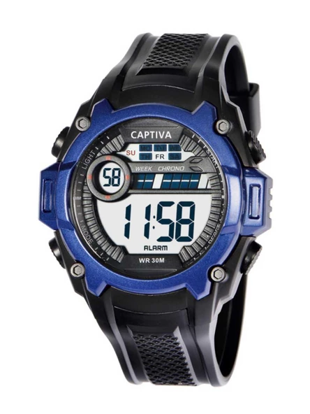 Captiva Digital 30 mt Suya Dayanıklı Işıklı Alarmlı Kronometreli Takvimli Silikon Kordonlu Çoçuk Kol Saati - 2