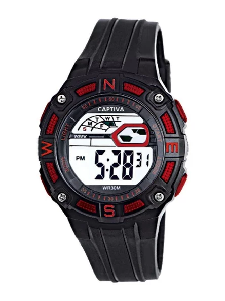 Captiva Digital 30 mt Suya Dayanıklı Işıklı Alarmlı Kronometreli Takvimli Silikon Kordonlu Çoçuk Kol Saati - 4