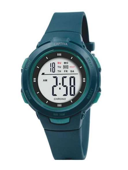 Captiva Digital 30 mt Suya Dayanıklı Işıklı Alarmlı Kronometreli Takvimli Silikon Kordonlu Çoçuk Kol Saati - 2