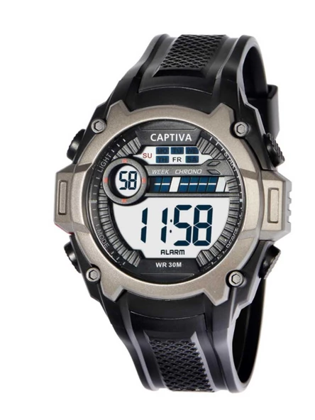 Captiva Digital 30 mt Suya Dayanıklı Işıklı Alarmlı Kronometreli Takvimli Silikon Kordonlu Çoçuk Kol Saati - 3