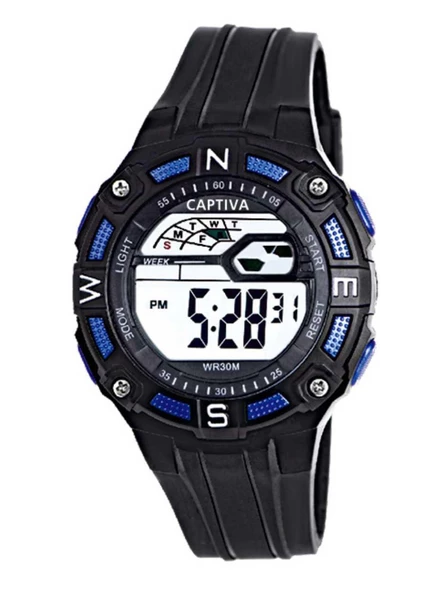 Captiva Digital 30 mt Suya Dayanıklı Işıklı Alarmlı Kronometreli Takvimli Silikon Kordonlu Çoçuk Kol Saati - 3