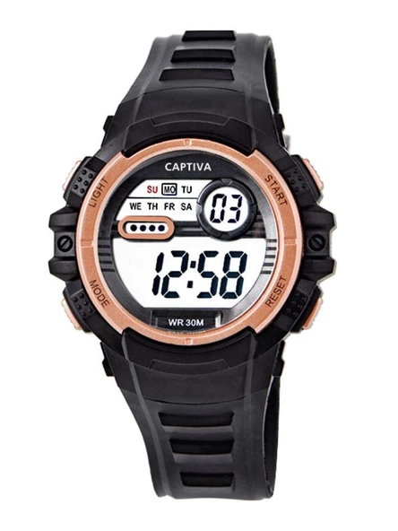 Captiva Digital 30 mt Suya Dayanıklı Işıklı Alarmlı Kronometreli Takvimli Silikon Kordonlu Çoçuk Kol Saati - 3
