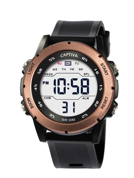 Captiva Digital 30 mt Suya Dayanıklı Işıklı Alarmlı Kronometreli Takvimli Silikon Kordonlu Çoçuk Kol Saati - 3