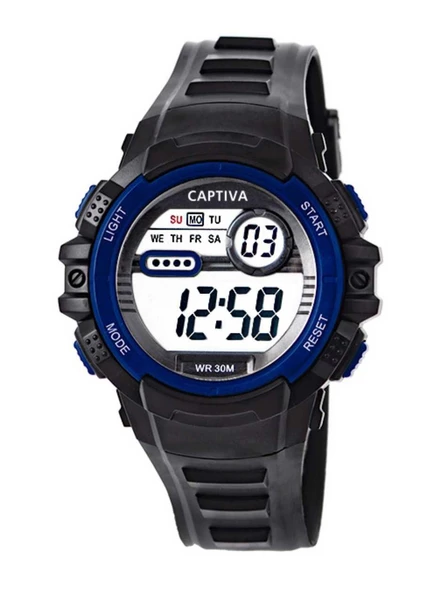 Captiva Digital 30 mt Suya Dayanıklı Işıklı Alarmlı Kronometreli Takvimli Silikon Kordonlu Çoçuk Kol Saati - 2
