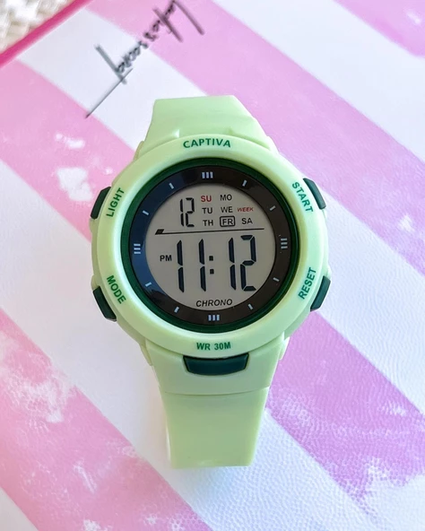 Captiva Diğital 30 mt Suya Dayanıklı Alarm-Kronometre-Takvim-aydınlatmalı Spor Çoçuk Kol Saati - 5