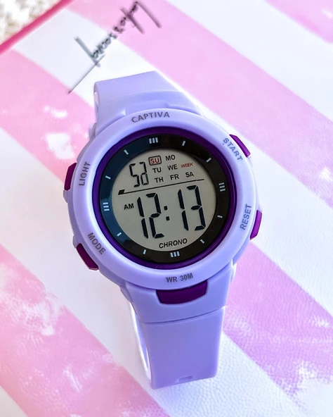 Captiva Diğital 30 mt Suya Dayanıklı Alarm-Kronometre-Takvim-aydınlatmalı Spor Çoçuk Kol Saati - 4