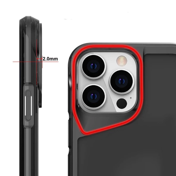 Gpack Apple iPhone 15 Pro Kılıf Tmax Lüx Transparan Şeffaf Pürüzsüz Sert Silikon - 2