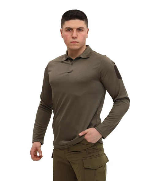 Single Sword Polo Yaka Uzun Kol Taktik T-Shirt - 10