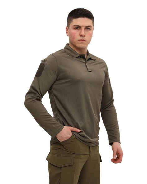Single Sword Polo Yaka Uzun Kol Taktik T-Shirt - 11