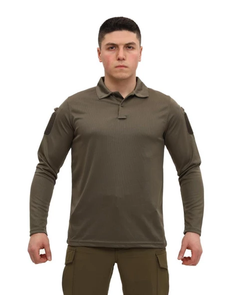 Single Sword Polo Yaka Uzun Kol Taktik T-Shirt - 12