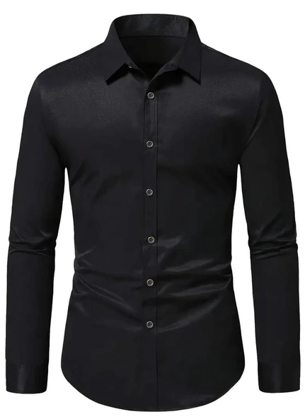 Erkek Silim Fit Uzun Kol Gömlek BGL-ST03143 - Resim 4