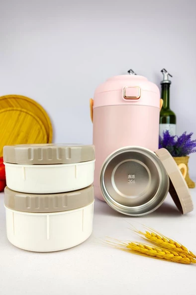 Digithome Paslanmaz Çelik Hazneli Yemek Termosu 2000 Ml Pembe - YK1412 C320.025 - 4