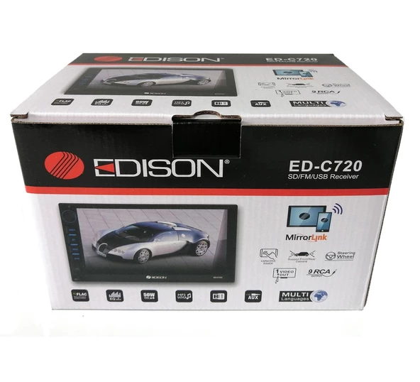 Edison Ed-C720 Double Teyp 7 İnç/4*50W/Bluetooth USB SD/Ön ve Arka Kamera Desteği/ RCA Çıkış - 3