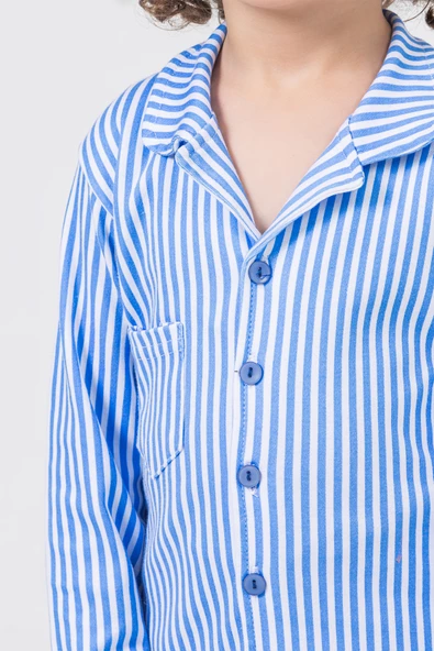 Lemoon Çizgili Düğmeli Çocuk Pijama Takımı C83294 - 6