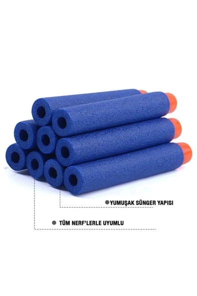 Nerf Sünger Mermi 200 Adet Premium Yumuşak Yedek Mermi - 4