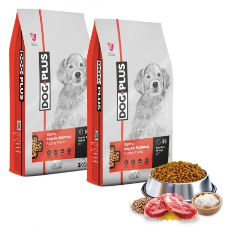 DogPlus Kuzu Etli Pirinçli Yavru Köpek Maması 3 Kg x 2 Adet