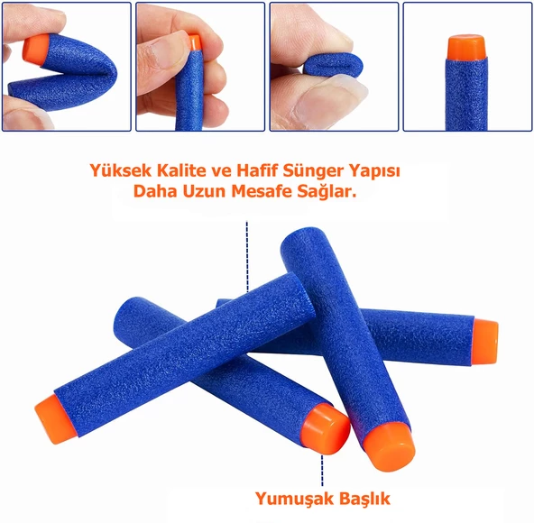 Nerf Mermi 20 Adet Premium Yumuşak Sünger Mermi A Kalite - 2