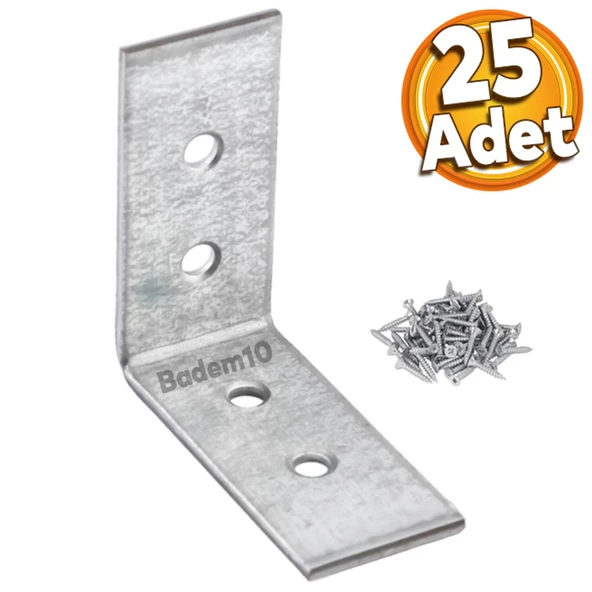 Mobilya Eşya Dolap Duvara Sabitleme Köşebent Bağlantı Aparatı L Demiri Gönye 45x45x20 Mm (25 ADET)