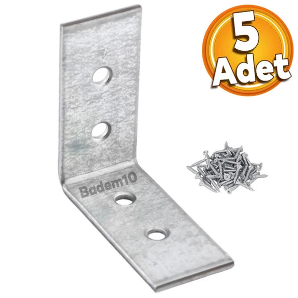 Mobilya Eşya Dolap Yatak Duvara Sabitleme Köşebent Bağlantı Aparatı L Demiri Gönye 45x45x20 Mm (5 ADET)