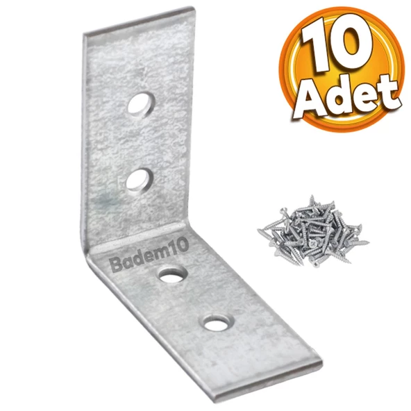 Mobilya Eşya Dolap Duvara Sabitleme Köşebent Bağlantı Aparatı L Demiri Gönye 45x45x20 Mm (10 ADET)