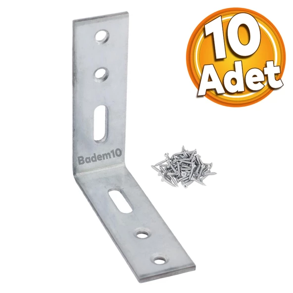 Mobilya Eşya Dolap Duvara Sabitleme Köşebent Bağlantı Aparatı L Demiri Gönye 65x65x20 Mm (10 ADET)