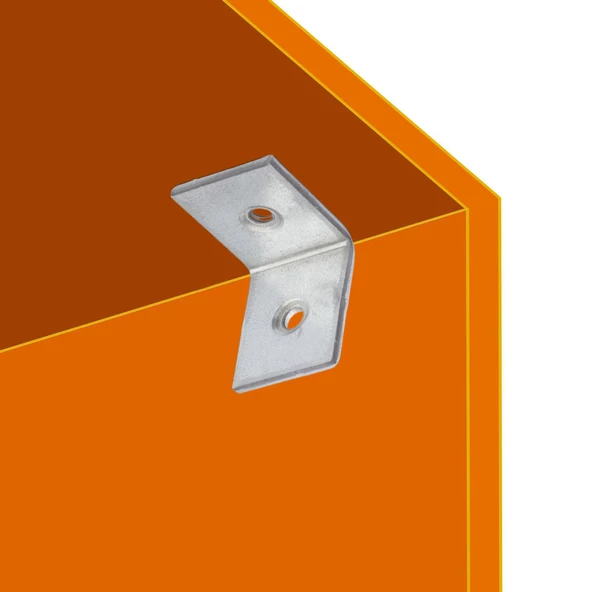 Mobilya Eşya Dolap Duvara Sabitleme Köşebent Bağlantı Aparatı L Demiri Gönye 25x25x20 Mm (25 ADET) - 3