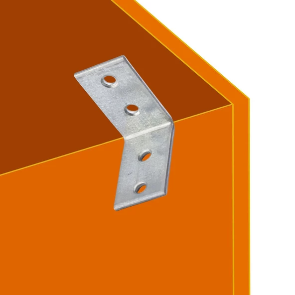 Mobilya Eşya Dolap Yatak Duvara Sabitleme Köşebent Bağlantı Aparatı L Demiri Gönye 35x35x20 Mm (5 ADET) - Resim 2