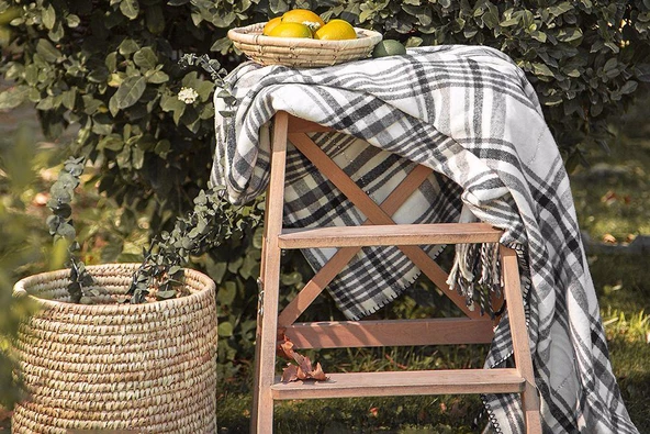 Porland Gri Kareli Simli Battaniye Çift Kişilik - 3