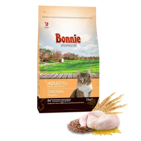 Bonnie Tavuklu Yetişkin Kedi Maması 1,5 Kg