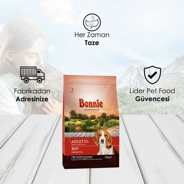 Bonnie Sığır Etli Yetişkin Köpek Maması 2,5 Kg x 2 Adet - 3