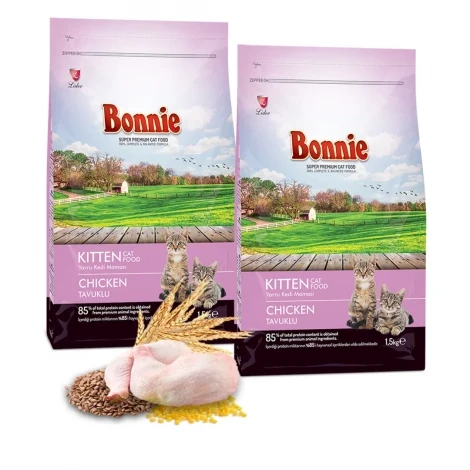 Bonnie Tavuklu Yavru Kedi Maması 1,5 Kg x 2 Adet