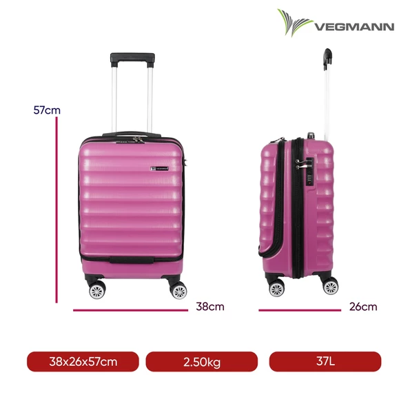 Vegmann Wave Laptop Bölmeli Violet Kabin Boy Valiz - 3