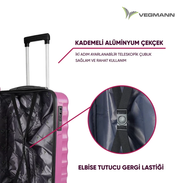 Vegmann Wave Laptop Bölmeli Violet Kabin Boy Valiz - 5