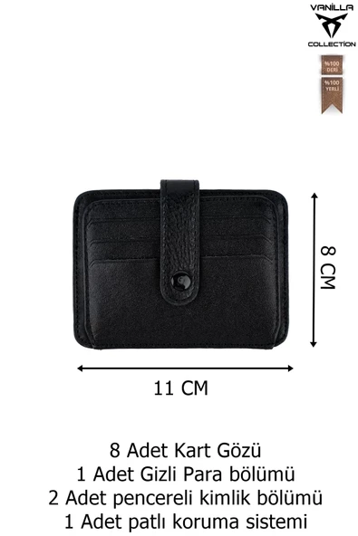 Hakiki Deri Kartlık Süper Ince Çıtçıtlı Model Cüzdan Portföy - 3