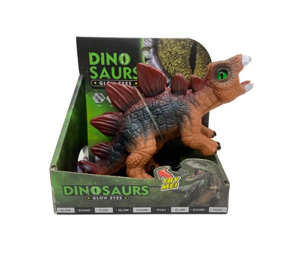 Soft Dinazor Neon Gözlü 24 Cm -LD6206B-Stegosaurus - 4