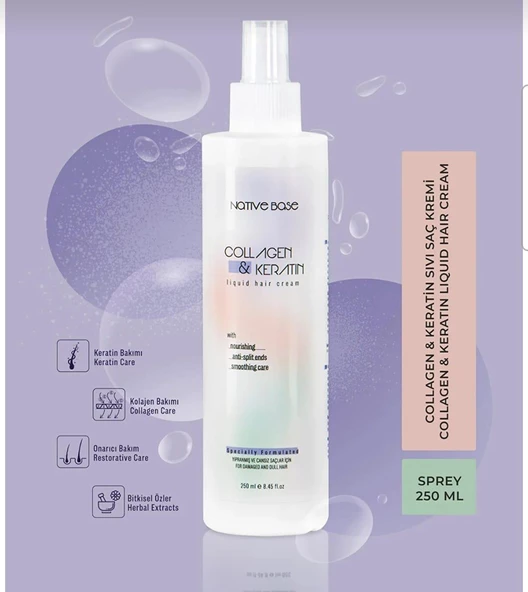 Keratin&Collagen Sıvı SaçKremi 250ml - Resim 2