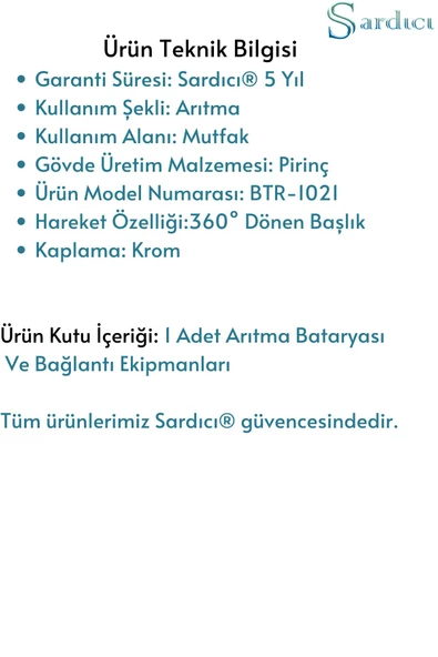 Sardıcı Arıtma Cihazı Bataryası Su Arıtma Musluğu Arıtma Bataryası 5 Yıl Garantili - 5