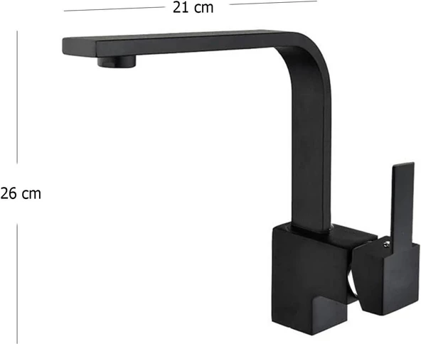 Sardıcı Montana Series Kare Siyah Lavabo Bataryası Beş Yıl Garantili - 2