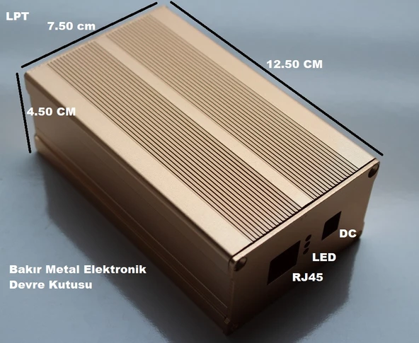 Elektronik Devre Kutusu Alüminyum Bakır Renk Metal Boş Kutu 4.5