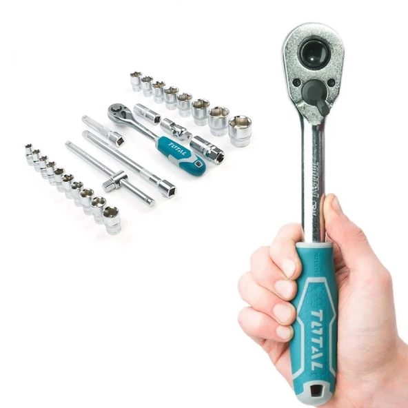 25 Parça Lokma Takımı Uzatma T Kolu Buji Lokma Araç Tamir Cırcır Kolu Cırcırlı Yüksek Kalite 1/2 - 8