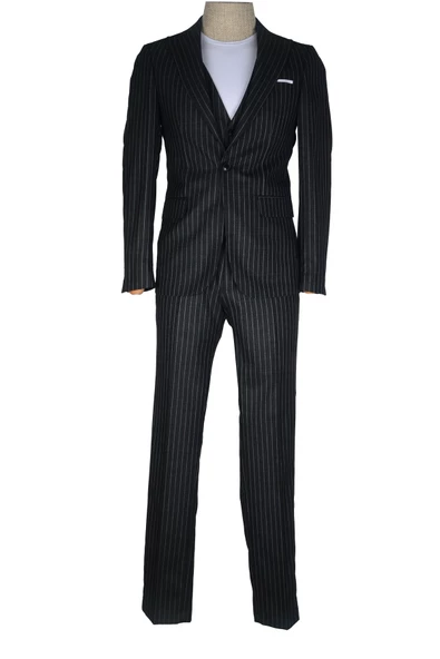 Cengiz İnler Slim Çizgili Yelekli Erkek Takım Elbise - 9