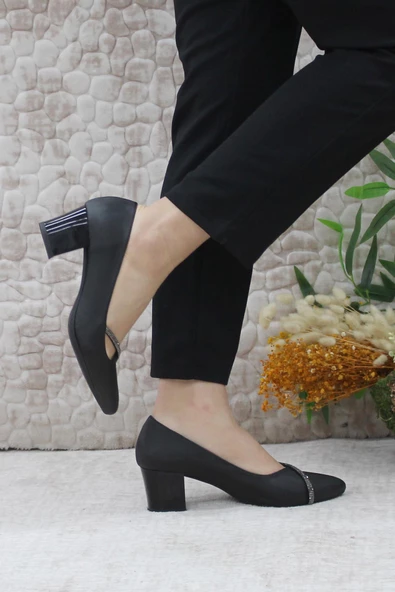Mehmet Mete 916 Fashion Klasik Topuklu Taşlı Kadın Ayakkabı - 3