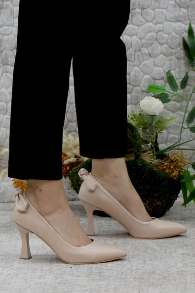 Mehmet Mete 710 Fashion Arkası Fiyonklu Topuklu Kadın Ayakkabı - 6