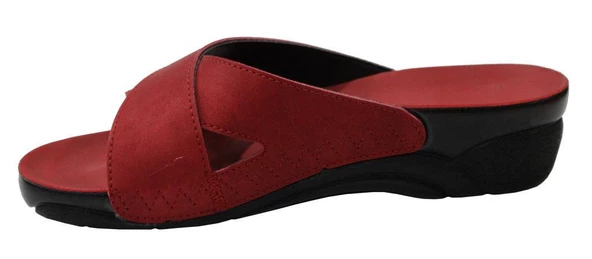 Ceyo Venedik-9 Kırmızı Ortapedik Bayan Terlik & Sandalet - 3