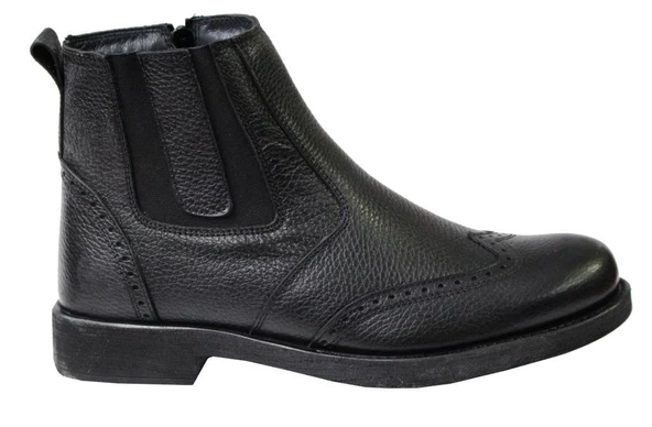 Kale 0434 Siyah Hakiki Deri Erkek Ayakkabı Bot - Resim 2